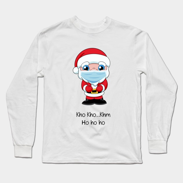 Ho ho ho, quarantined Santa Claus face mask for kids, funny quarantine Christmas masks for kids, quarantined Christmas 2020 Long Sleeve T-Shirt by PrimeStore